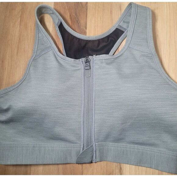 Nike Indy Zip-Front‎ Women's Gray Low Support Padded Sports Bra Size Small - Picture 1 of 3
